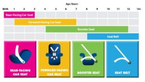 infographic of different carseats