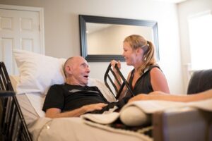 Image of an old man in an Iowa Nursing Home